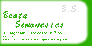 beata simoncsics business card